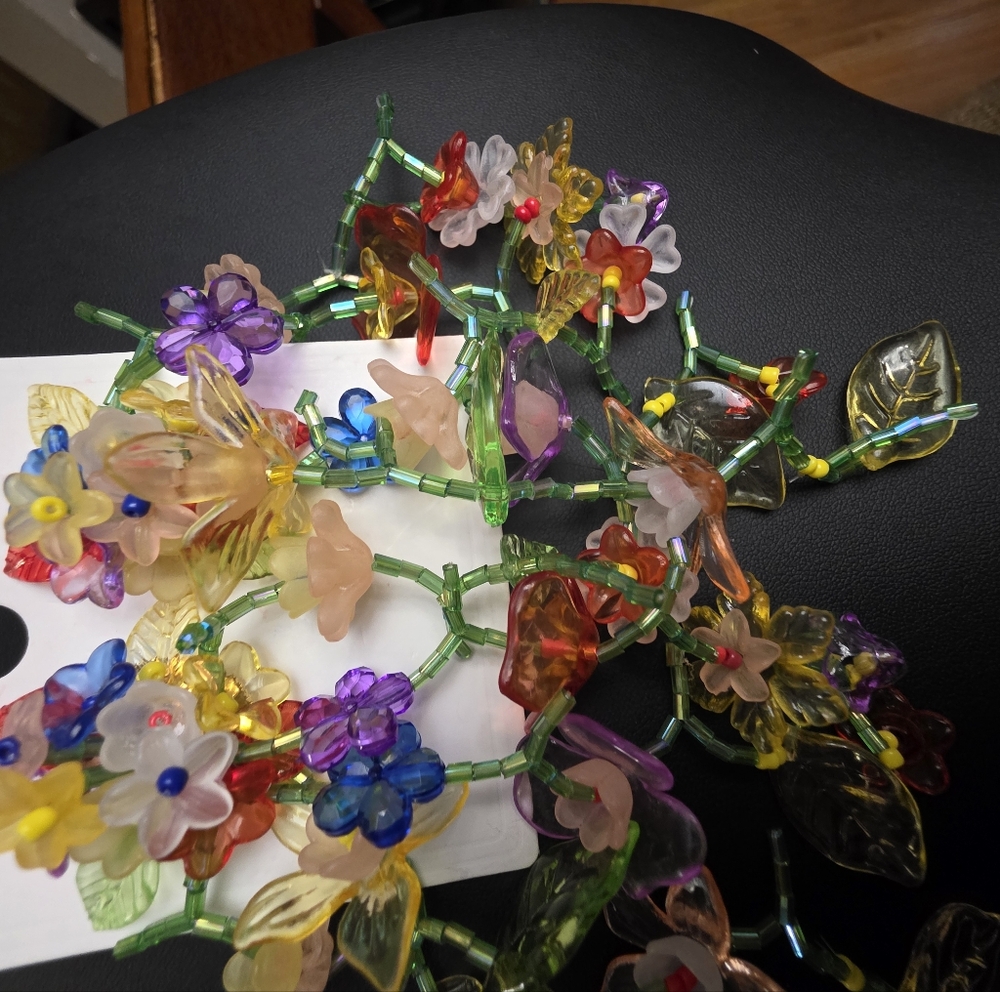 Floral Multicolor Earings. Fun. Crafty. Crazy. Unique. Cruise Ship. Unusual. - Picture 2 of 8